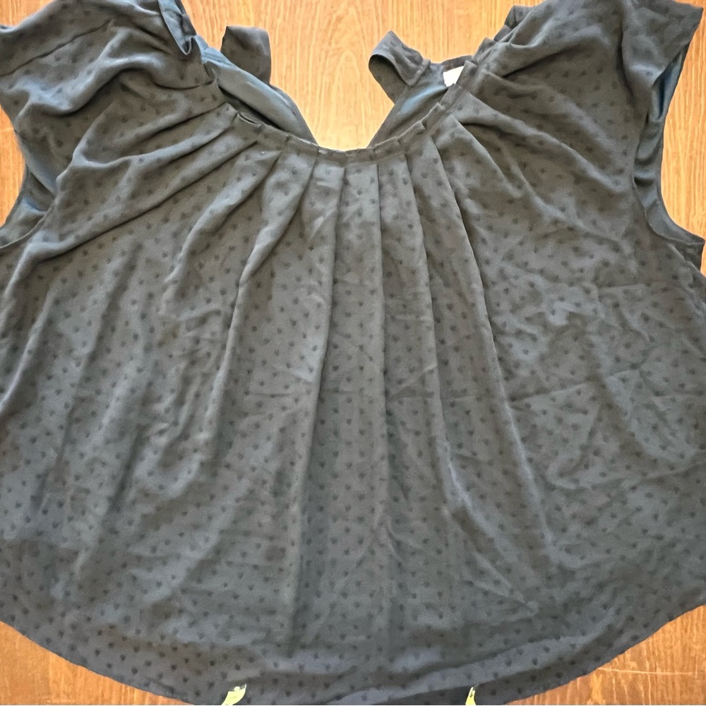 LC Lauren Dark Green Blouse with tie in back
